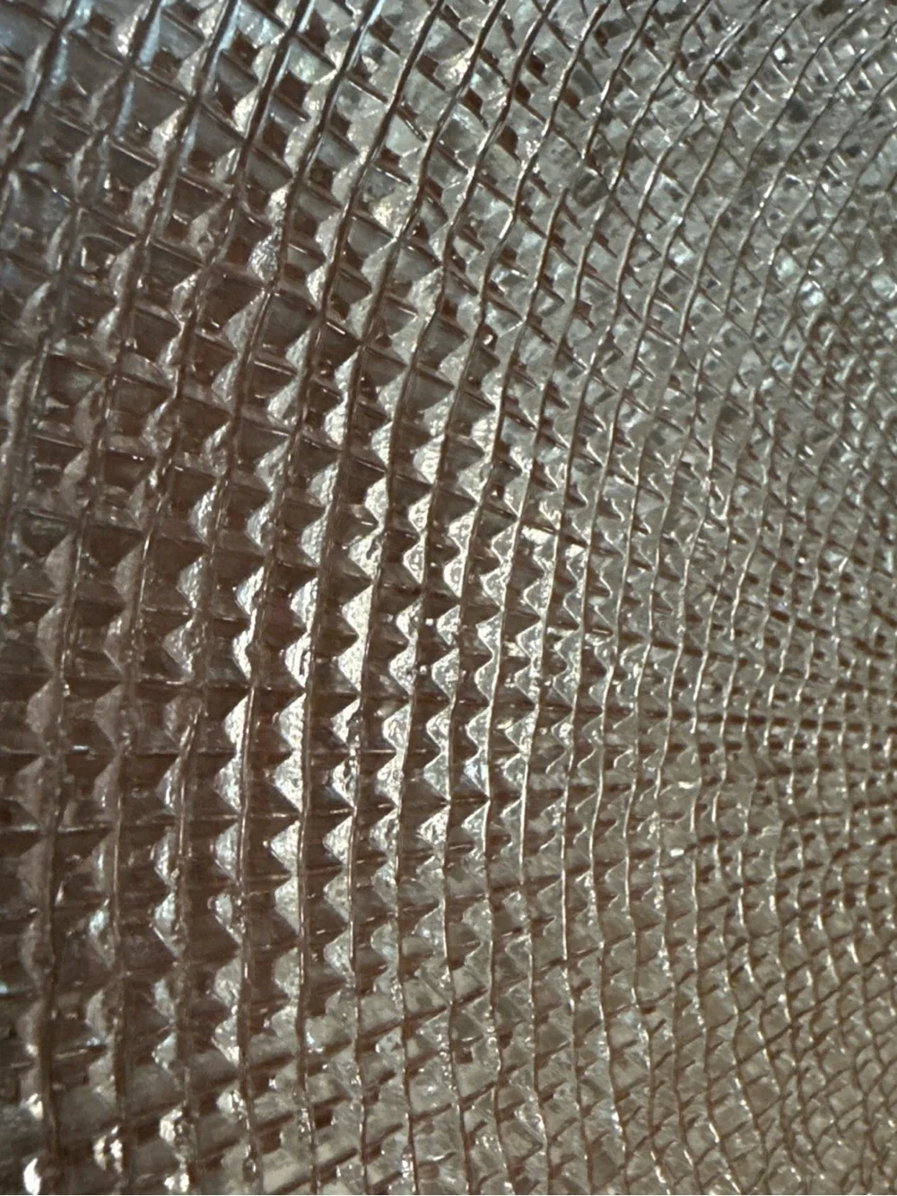 Crate & Barrel Rectangular-Textured Clear Glass 14” Serving Cheese Cake Platter